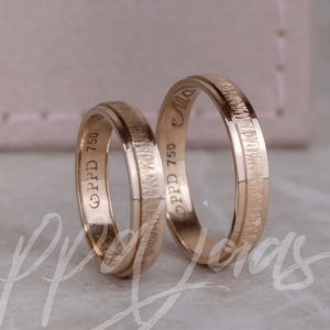 ALIANÇAS RUSTICAS 02 OURO ROSE 18K