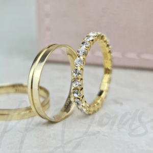 ALIANÇAS KIT VIVAR 3MM - OURO 18K