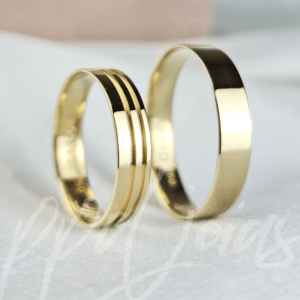 ALIANÇAS MELIN MIX - OURO 18K