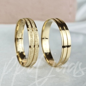 ALIANÇAS SATTURNOS MIX - OURO 18K