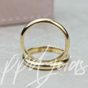 ALIANÇAS BOMBE 3MM OURO 18K