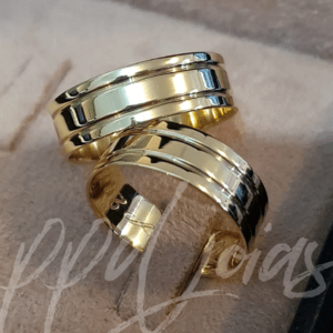 ALIANÇAS STIROS DELUX OURO 18K