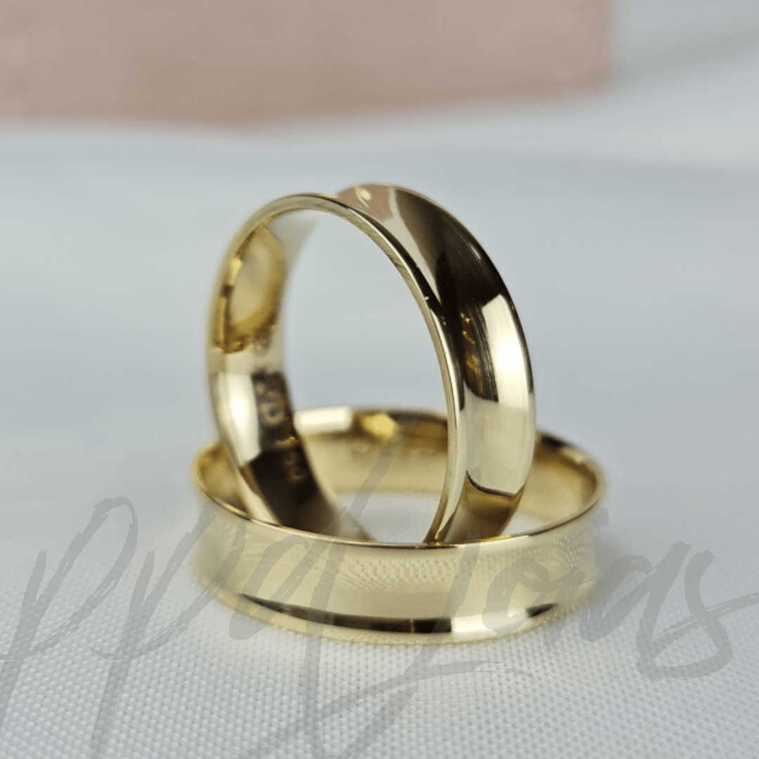 ALIANÇAS CONCAVA OURO 18K