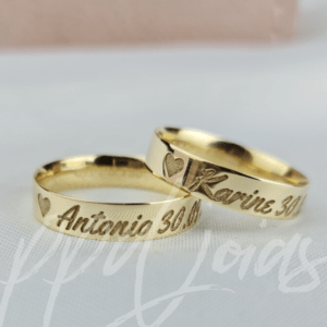 ALIANÇAS NOMES 4mm - OURO 18K