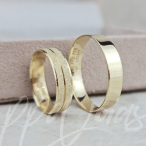 ALIANÇAS DELLI MIX - OURO 18K