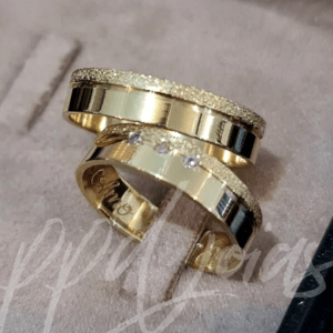 ALIANÇAS TRIEDI OURO 18K