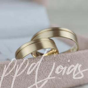 ALIANÇAS VIVAR ESCOVADA OURO 18K